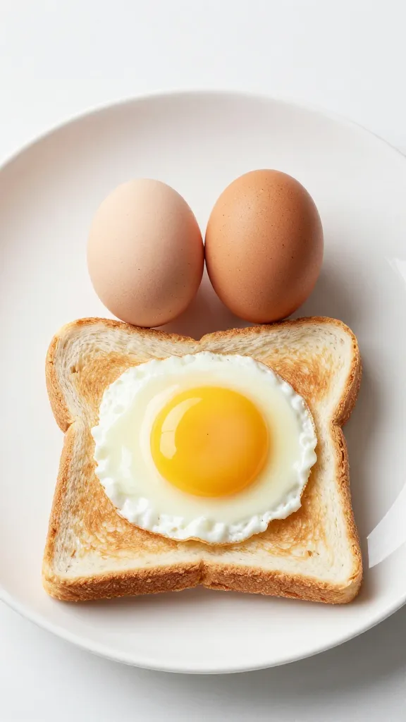Eggs and toast balanced plate for heat energy