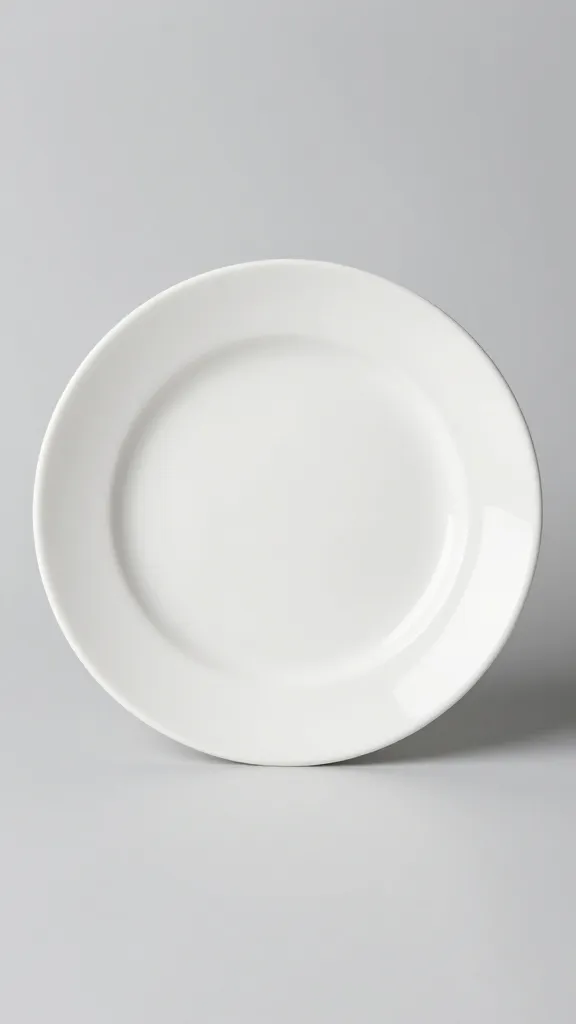 Kitchen setup: white plate, studio lighting, minimal garnish