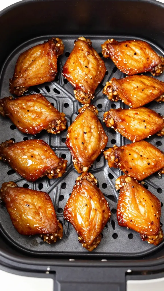 Gluten-free air fryer chicken wings on tray
