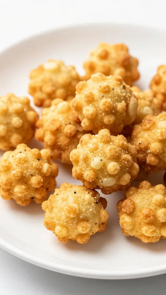 gluten-free air fryer funnel cake bites on white plate