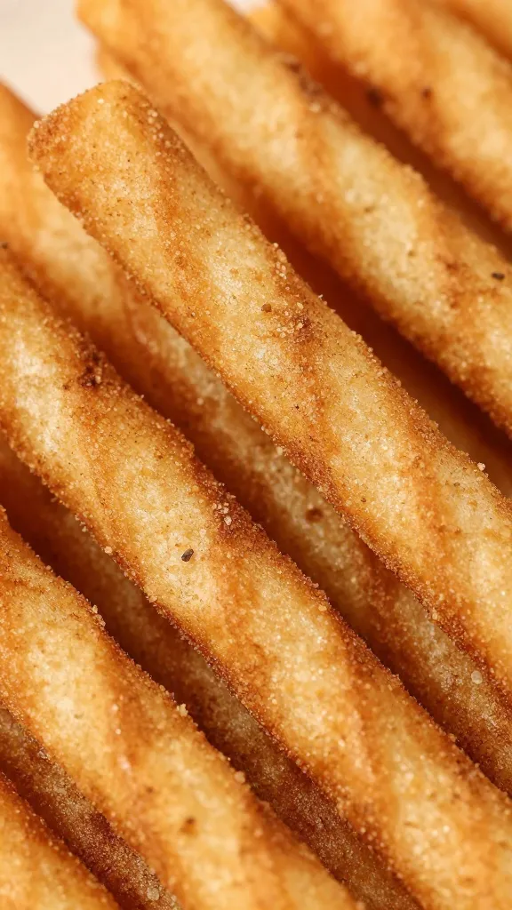 close-up of airy crisp funnel bites with cinnamon sugar