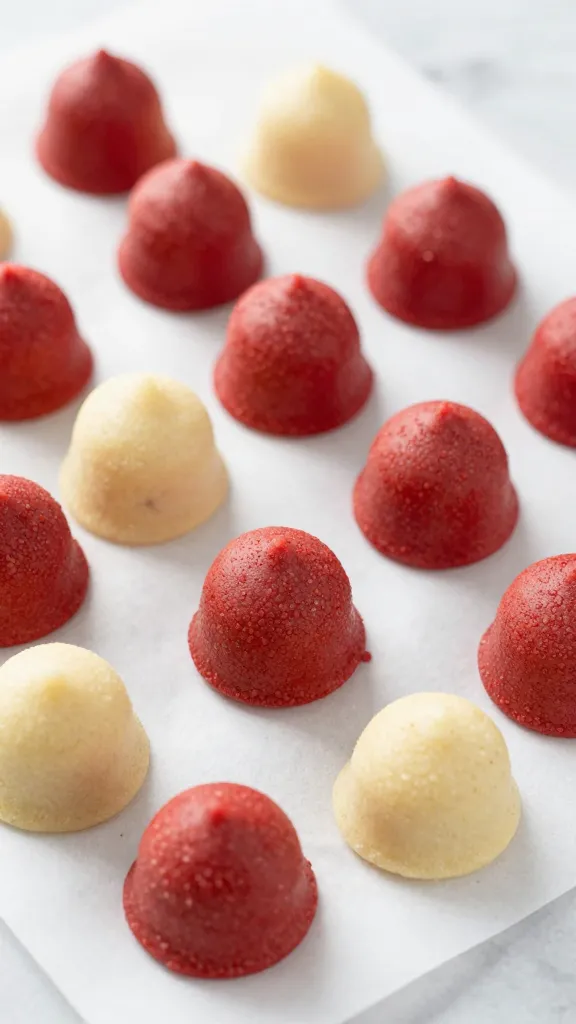 Red white blue gluten-free cake bites arsenal on parchment