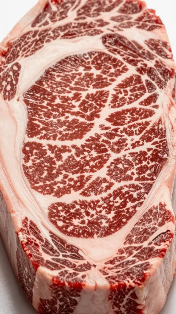 Close-up ribeye with marbling and sear texture