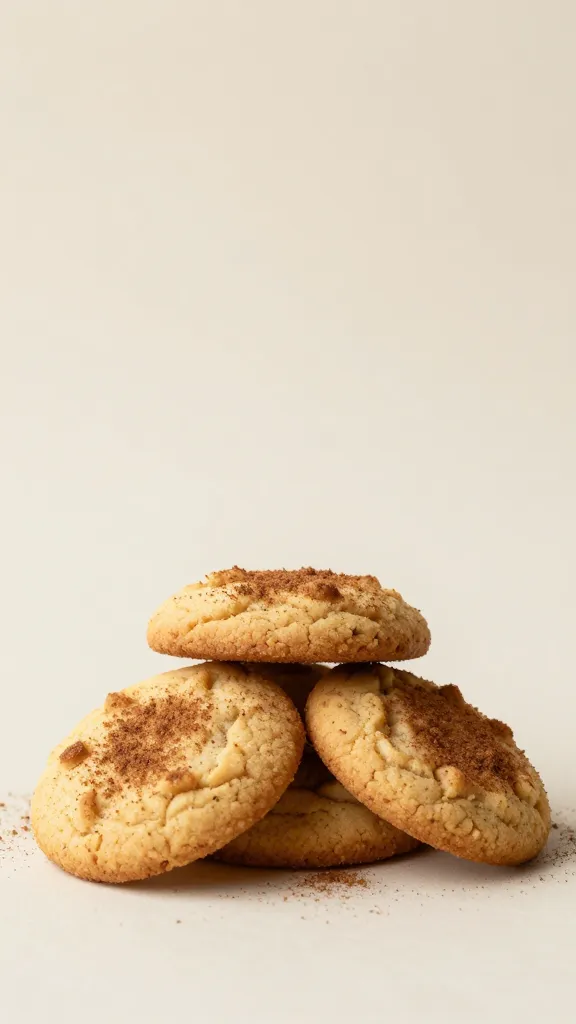 Soft studio lighting, cookies with cinnamon dusting