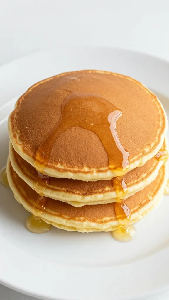 Fluffy gluten-free buttermilk pancakes on white plate