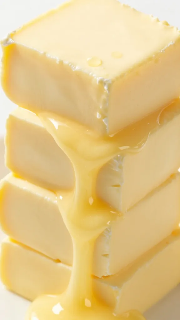 Close-up of stack with butter melting, tangy glow
