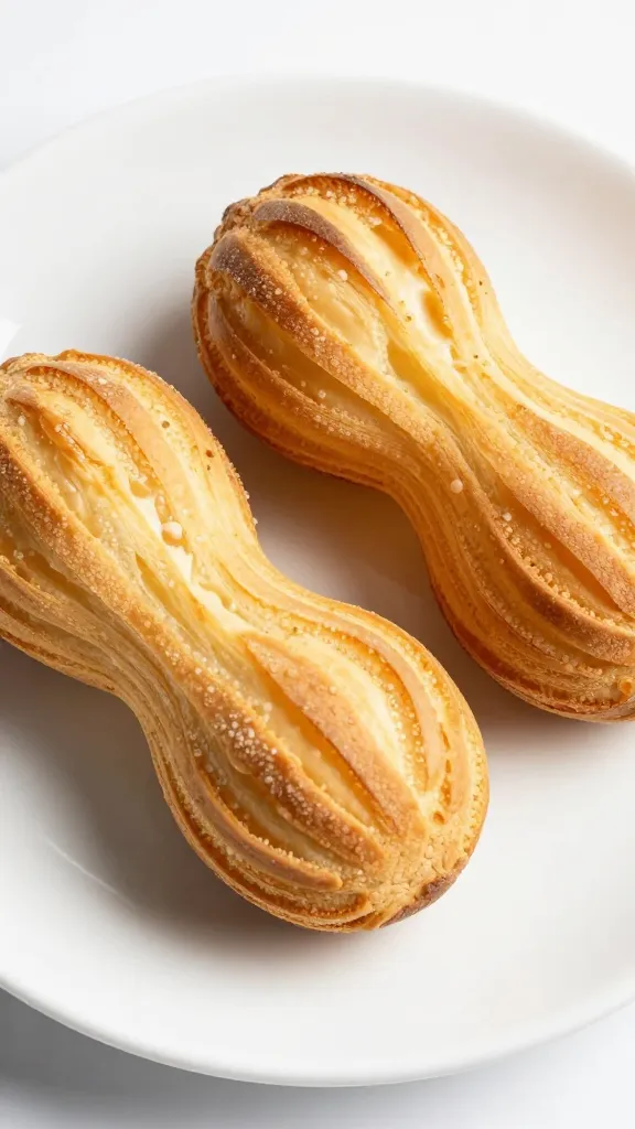 Gluten-free choux eclairs on a white plate