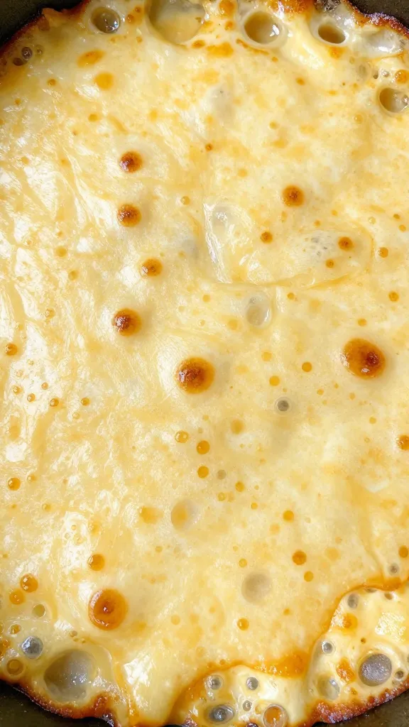 close-up tetra of melted cheese bubbly casserole top