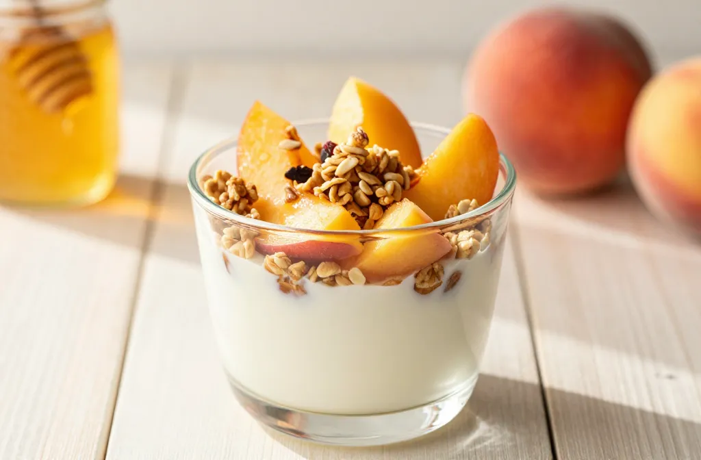 🍑 Peach Yogurt Breakfast Cups: Sunrise Crunch in a Cup
