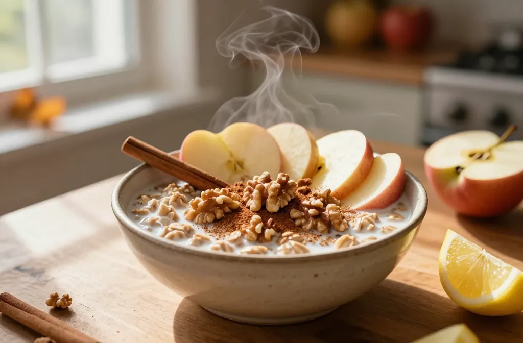 🍎 Warm Cinnamon Apple Oat Bowls with Crushed Walnuts: Cozy Morning Magic