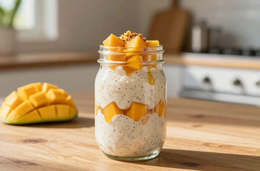 🥭 Creamy Mango Cardamom Overnight Oats: Sunshine in a Jar