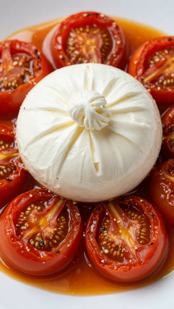 Travel Solo As A Women All Across The Globe!!! Close-up: caramelized tomatoes with burrata center