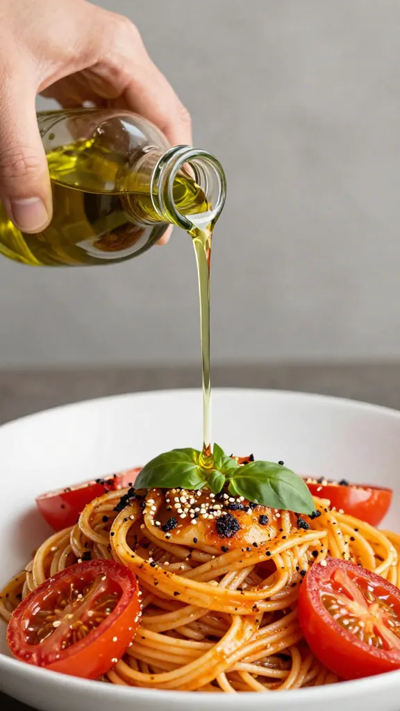 Travel Solo As A Women All Across The Globe!!! Hands pouring olive oil over roasted tomato pasta dish