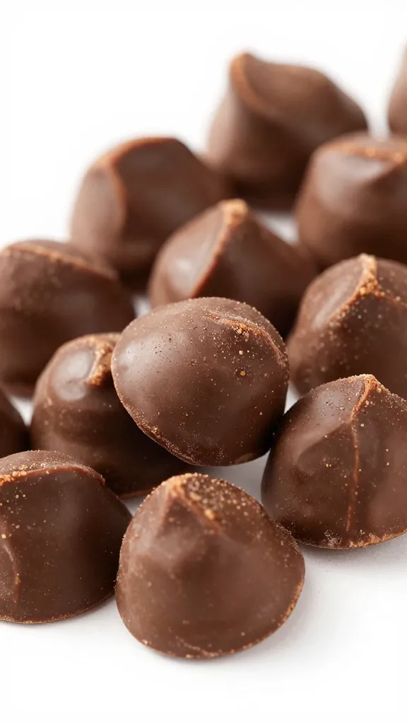 zero-sugar keto chocolate chips close-up tilt