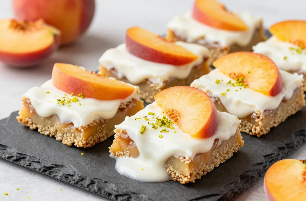 Gluten-Free Frozen Peach Cream Pie Yogurt Bars: Easy Summer Treat