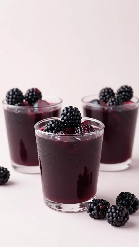 studio shot of bars with blackberry garnish and soft lighting