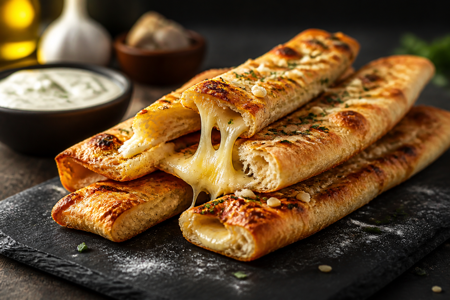 High Protein Cheesy Garlic Flatbread Sticks That Wow