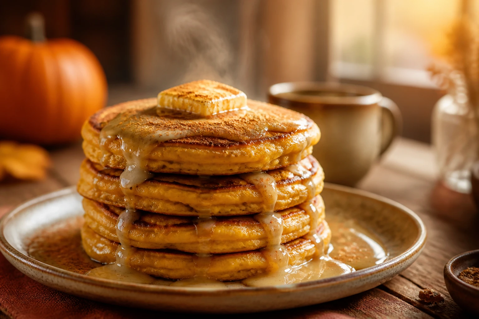 Pumpkin Pancakes with Cinnamon Butter: Cozy Autumn Bite