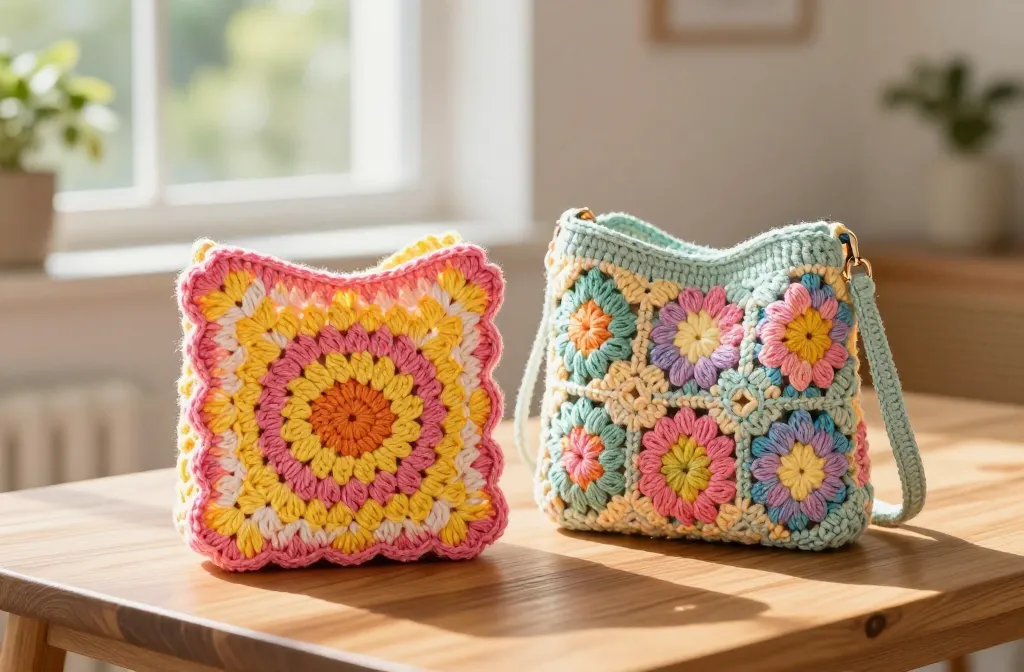 Travel Solo As A Women All Across The Globe!!! 12 Crochet Granny Square Flower Bag Ideas: Sunshine Stitches