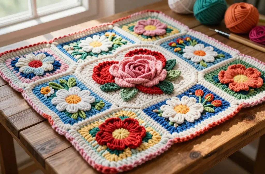 Travel Solo As A Women All Across The Globe!!! 12 Unique Floral Granny Square Crochet: Bursting Blooms