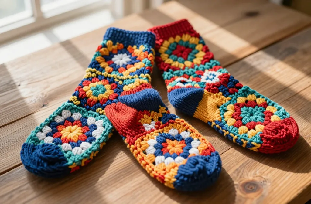 Travel Solo As A Women All Across The Globe!!! 12 Crochet Granny Square Socks Ideas: Dazzling Feet Diy